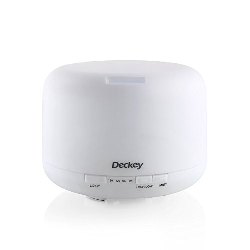 Deckey Aroma Diffuser 500ml Ultraschall Nebel Luftbefeuchter Duftöldiffusoren Raumbefeuchter Purifier LED Farbwechsel für Yoga Kinderzimmer Schlafzimmer Büro weiß - 2