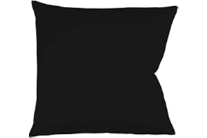 Fleuresse Colours Kissenbezug, Mako Satin, Schwarz, 40 x 40 cm