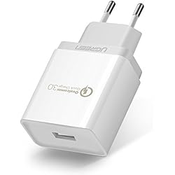UGREEN Cargador Rápido QC 3.0 18W Quick Charge Qualcomm Certificado para Samsung S9 Plus S8 Plus S8 Note 8, Xiaomi Mi A2 Mi A1 Mi 8 Redmi Note 5 Redmi Note 6 Pro, BQ Aquaris X, Huawei P9, iPhone