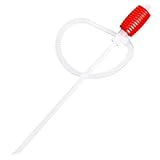 Tiene una válvula de aire blanca en la parte superior para detener el flujo de líquido, transfiere el combustible del recipiente de queroseno al calentador rápida y segura.