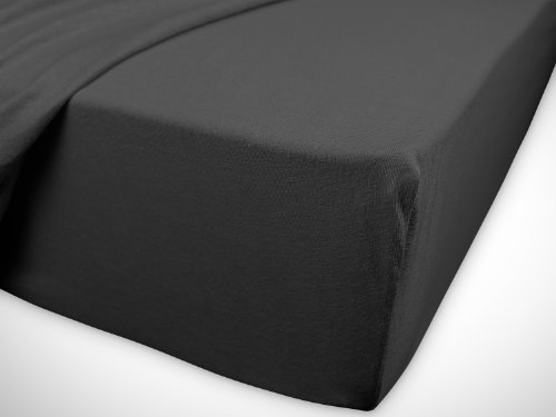 klassisches Jersey Spannbetttuch – erhältlich in 22 modernen Farben und 6 verschiedenen Größen – 100% Baumwolle, 120 x 200 cm, anthrazit - 6