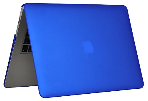 Topideal Schutzhülle, 3 in 1 Gummierte Matte, Seidenmatten, Satins, keramische Elemente, Schutzhülle für MacBook Air 33,8 cm (Modell: A1369 und A1466) + Tastatur-Cover + Displayschutzfolie königsblau EU/UK Keyboard Version - 6