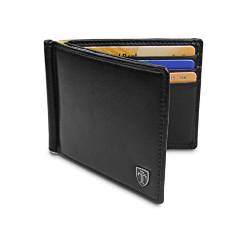 TRAVANDO ® Portefeuille avec Pince à Billets "VIENNA" Etui RFID Blocage contre Piratage Bancaire - Mince Porte-Monnaie avec Clip en Métal Porte-Carte de Crédit Sécurisé Porte-cartes Hommes Cadeau