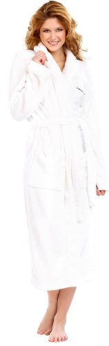 Preisvergleich Produktbild PEARL basic Kuscheliger Mikrofaserbademantel weiß, Gr. S