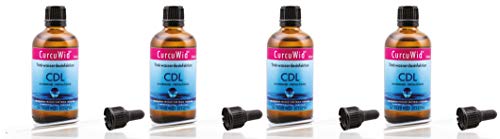 CurcuWid 4 x CDL/CDs Chlordioxid Fertiglösung 0,3% 100ml mit extra Glas-Pipette - in pharmazeutischer Braunglasflasche - Made in Germany