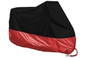 Bestland Motorrad Abdeckung Wasserdicht Staubdicht UV-Schutz Atmungsaktiv Sunblocker Motorradplane Cover Outdoor Roller Abdeckplane, Schwarz/Rot (4XL)