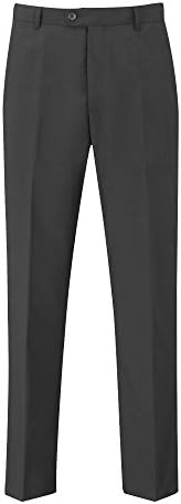 Skopes Mens Darwin Flat Fronted Formal Work/Suit Trousers (40/R) (Charcoal)
