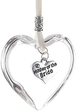 Hanging Glass Heart Decoration, 'Mother of the Bride' Charm - Wedding or Hen Night Gift