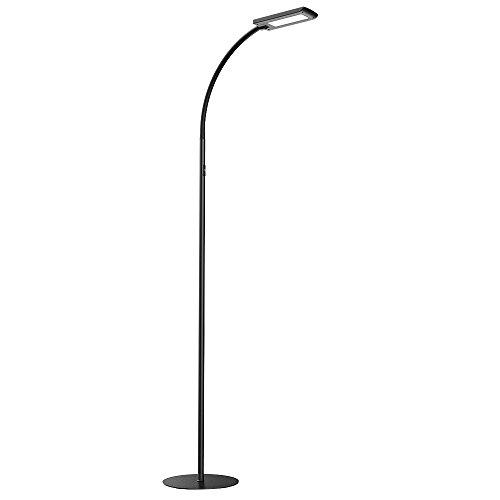 HOMMINI LED Floor Lamp, 12W Dimmable Touch Floor Standing Lamp with 5 Brightness Levels and Memory Function, Eye Care Bedside...