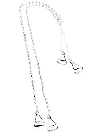 Women's Adjustable Bra Straps with Metal Hook and Crystal Rhinstone, 1 Pair (Silver, 1499933-6228-1747106281)