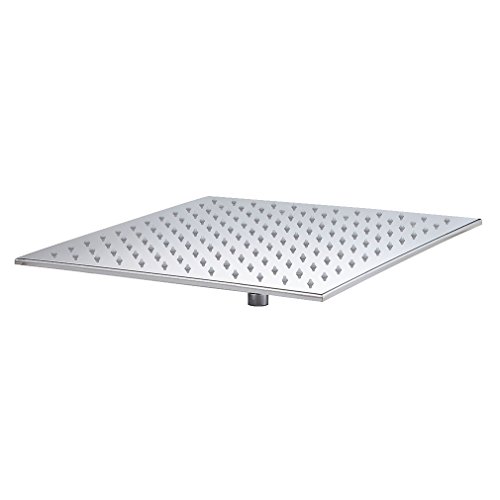 Bonade 30*30cm Edelstahl Regen Duschkopf Morderne Duschbrause Edelstahl wasserfall für Badezimmer mit LED - 4