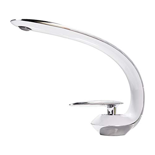 Preisvergleich Produktbild AIMADI Wasserhahn Bad Badarmatur Mischbatterie Waschbeckenarmatur Waschtisch Einhebelmischer Waschbecken Badezimmer Weiß Chrom