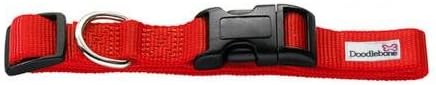 Doodlebone Bold Colour Dog Collar, Small, Red