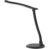 MoKo Dimmable LED Desk Lamp, Eye-caring Working / Reading / Studying Table Lamp, Touch-Sensitive Control, 5500-6000K, with Rechargeable Battery, Stepless Brightness Adjusted, Adjustable Arm, BLACK