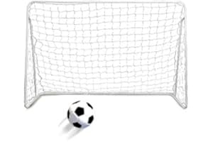 M.J COMFY-LIFE 7FT x 5FT Football Goal Portable Kids Football Goals for Garden with Net, Mini Football Goal Post Soccer Training Net with Pegs for Outdoor Practice in Park, Beach, Playground
