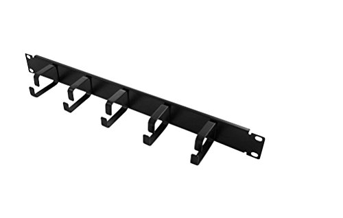 LogiLight 48.3 cm (19 Zoll) Kabelführungspanel 1HE mit 5 Metallringen schwarz
