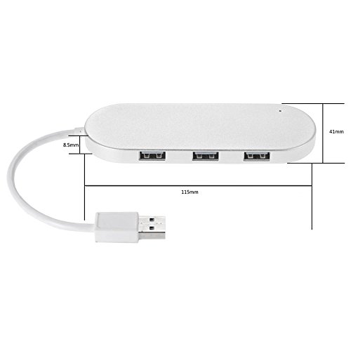 TurnRaise 3 Port Aluminium USB 3.0 Hub mit Multi-In-1 Kartenleser für iMac, MacBook, MacBook Pro, MacBook Air, Mac Mini, oder andere PC (USB-Hub) - 7