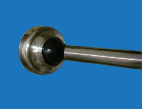 Rotator Rod SBB Rotating Curved Shower Rod, Brushed Nickel End Cap with Black Accent Ball by Rotator Rod