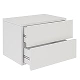 schubladen weiß hochglanz Das Wandregal ist aus Spanplatte in weiß gehalten