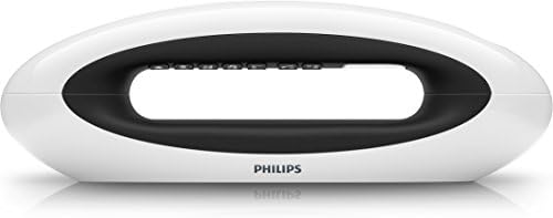 Philips Mira M5501WG T&eacute;l&eacute;phone Fixe sans Fil Design avec Haut-Parleur, R&eacute;pertoire, Clavier Ajust&eacute;, Combin&eacute; Confortable, Noir et Blanc