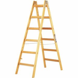 Preisvergleich Produktbild Brennenstuhl Holz-Stehleiter 2x6 Sprossen Höhe 180cm