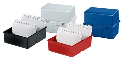 HAN - Tarjetero DIN A8 para100 tarjetas  color azul con clasificador A-Z