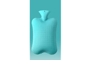 SHOP LOVE Hot Water Bottles, Natural Rubber Comfort Warmth Leak Proof Hot Water Bottle for Pain Relief, Back, Neck, Waist, Feet, Periods, Pregnancy, Bed Warmer, Cozy Night (2 Litre,Blue)