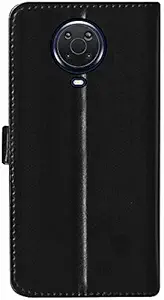 SBMS Nokia Pu Leather Flip Cover Wallet Case Cover for (Nokia G20, Black)