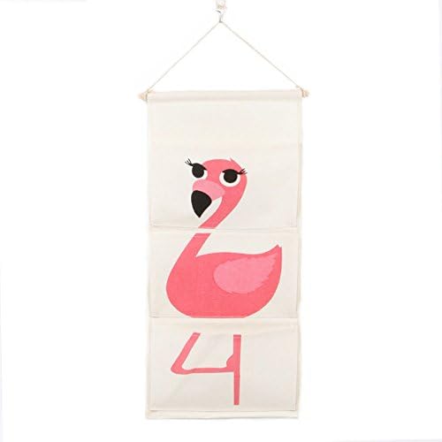 24"*11.8" Fabric Storage Bag Wall Door Closet Hanging Storage Bag, Hanging Organiser With 3 pockets for Children's Bedroom Door, dormitory (bird)