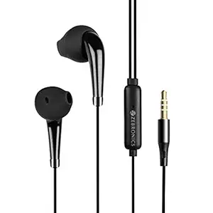 ZEBRONICS Zeb-Calyx Wired Earphone with Mic (Black)