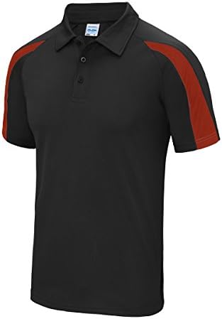 Contrast cool polo Jet Black-Fire Red 2XL