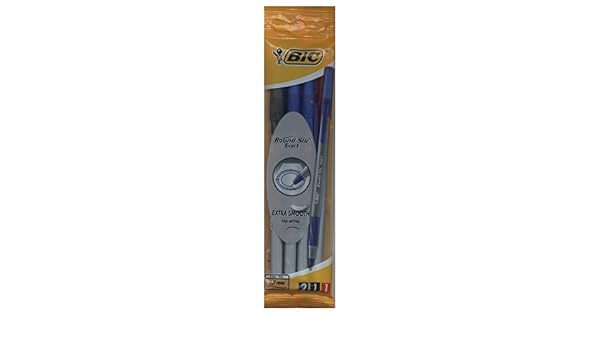 Ручка BIC раунд стик экз.шар.ассорти уп4 (3086123340855)