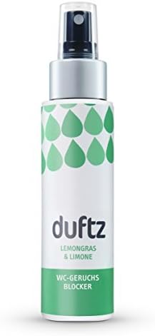 duftz® "Lemongras &amp; Lime" WC odour blocker when using the toilet, at least 100 applications, 75ml toilet fragrance for on the move, toilet, bathroom, guest WC