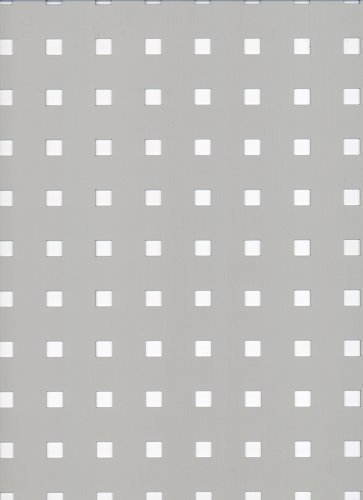 GAH-Alberts 467197 Lochblech - quadratische Lochung, Aluminium, silberfarbig eloxiert, 250 x 500 x 0,8 mm
