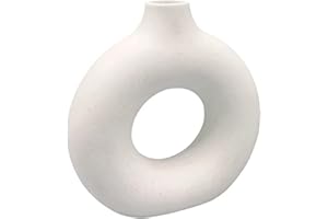 QLOFEI Jarrón de cerámica para decoración del hogar, Flores secas, jarrones Decorativos para Mantel con Hierba de Pampas, decoración de habitación