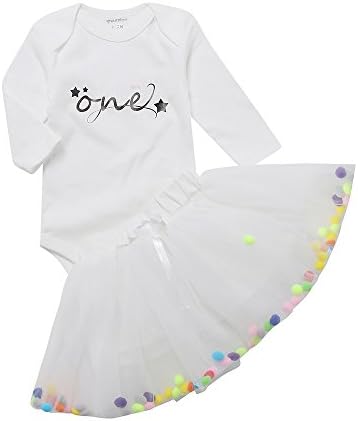 IEUUMLER Baby Playsuit Outfits Newborn Long Sleeve Bodysuits With Tutu Skirt IU-C (9-12M)