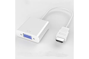 LA BRODÉE HDMI zu VGA, 1080P kompatibler HDMI-zu-VGA-Adapter für Computer, Laptop, PC, Monitor, HDTV, Digital-zu-Analog-Konverter-Kabel für Xbox 360, PS3, TV-Box auf Projektor-Display (weiß)