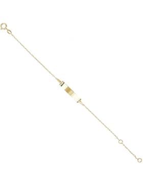 Namensarmband Kinder–Gelbgold–Panzerkette, Maschenarmband, personalisierbar