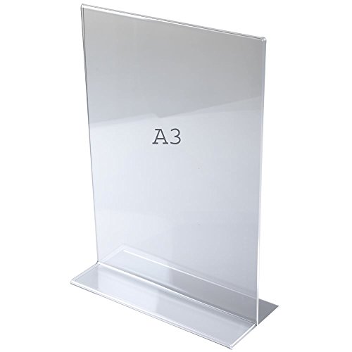 3D Displays A3 vertical portrait sign holder-counter (perspex sign holders)
