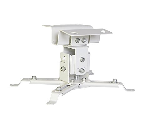 Luxburg® Suporte Universal de Aluminio para Proyector (montaje de techo o mural) carga maxima 15kg 30 grados, 00-00cm, Blanco