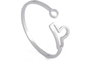 Dreamtimes Anillos del zodiaco de acero inoxidable para mujer 12 signos del zodiaco Anillo abierto Aries Leo Virgo Géminis Libra Piscis Escorpio Regalo de cumpleaños