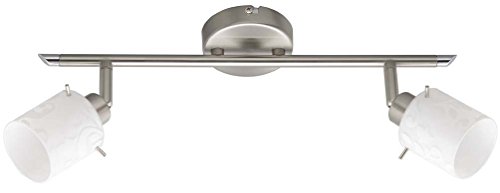 Brilliant G32313/05 Plafonnier à 2 lumieres MAILIN, 33W G9, coloris blanc, Métal/Verre, 33 W, Acier Inoxydable, White