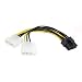 Produktbild MEIHE-Cables/Adapters Kabel und Adapter Dual Molex 4pin IDE zu 8 Pin PCI-E Stromkabel für die ASUS msi vga Video Grafikkarte 0,15 m 0.45ft
