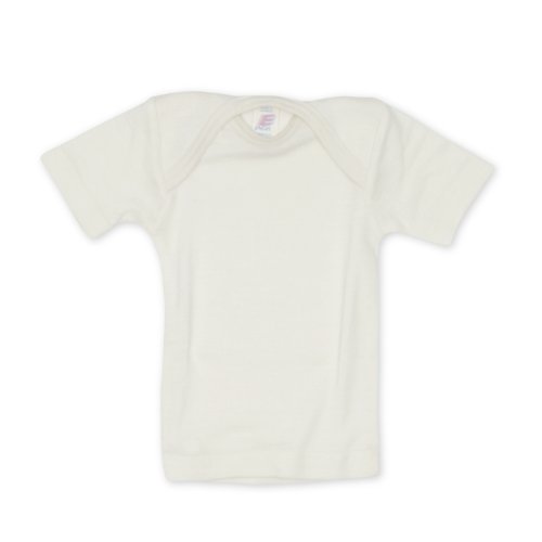 Engel - Baby T-Shirt Short Sleeve16-24 months (Height 34-36) (86/92), Natural, 70% Organic Merino Wool, 30% Silk