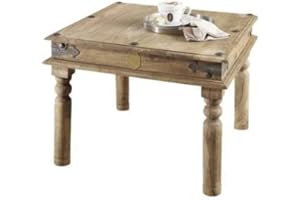 MASSIVMOEBEL24.DE Mobili in Legno Massello Stile Coloniale Palissandro Oleato Tavolino da Salotto 60x60 Sheesham Grigio Coloniale in Legno Massello Mobile Leeds #26