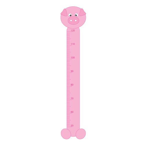Supertogether Pig Childrens Growth Height Chart Bedroom Wall Sticker