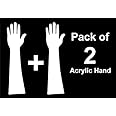 Reusable Henna Hand Acrylic Plastic Template for Homemade Henna, Mehendi Heena Beginner Kit Drawing Body Art Hena Temporary Tattoo Practice Mendi, WHITE pack of 2