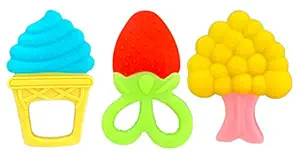 THE LITTLE LOOKERS? Combo Silicone Fruit Shape Teether for Baby/Toddlers/Infants/Children (Pack of 3) (Color 15)