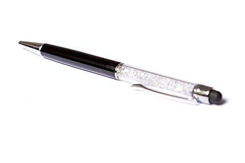 QUALITÄT 2-in-1 Kapazitiver Touchscreen-Stylus und Kugelschreiber mit Swarovski-Kristallen. GRATIS-KULI-MINE (SCHWARZ) - 2