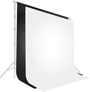 VTS 8 ft x 12 ft Black & White Chromakey Photo Video Photography Studio Fabric Backdrop Background Screen (8x12 - White/Black Combo)